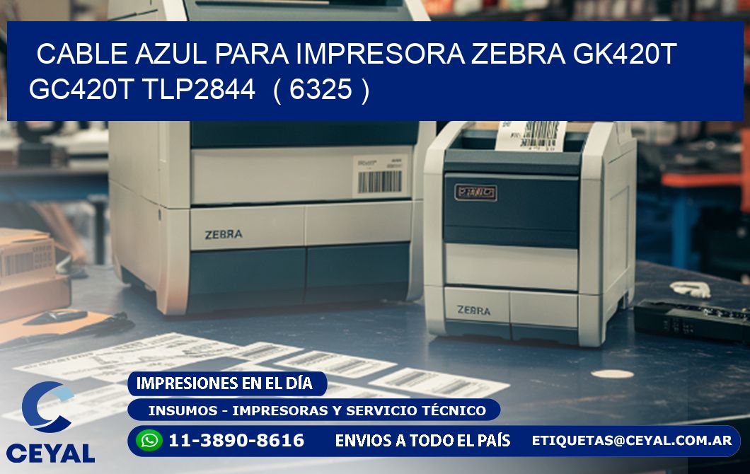 cable azul para impresora zebra GK420T GC420T TLP2844  ( 6325 )