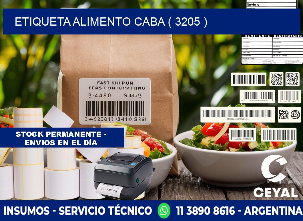 etiqueta alimento caba ( 3205 )