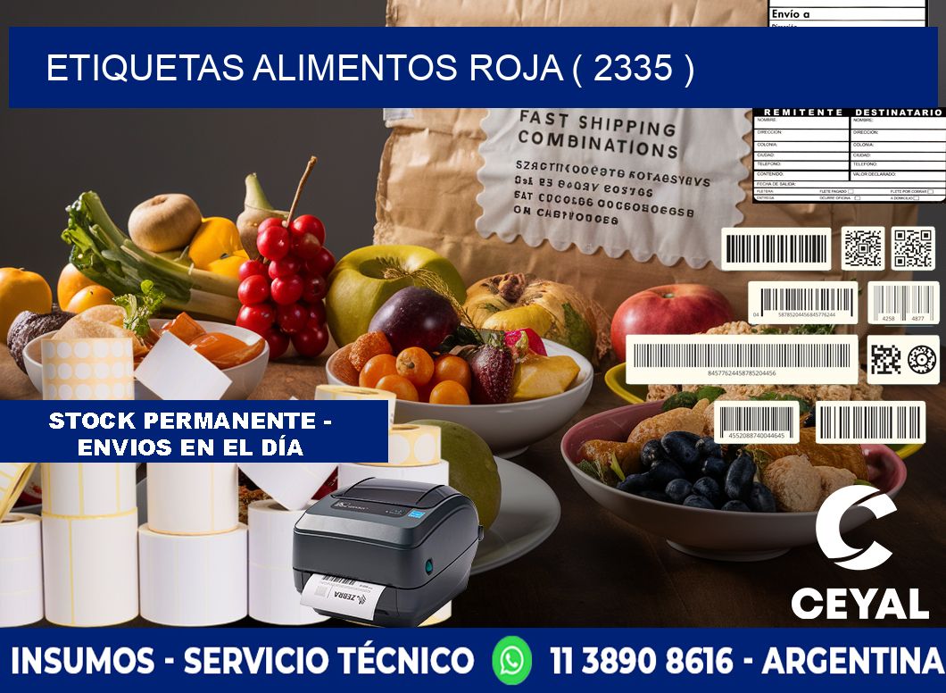 etiquetas alimentos roja ( 2335 )