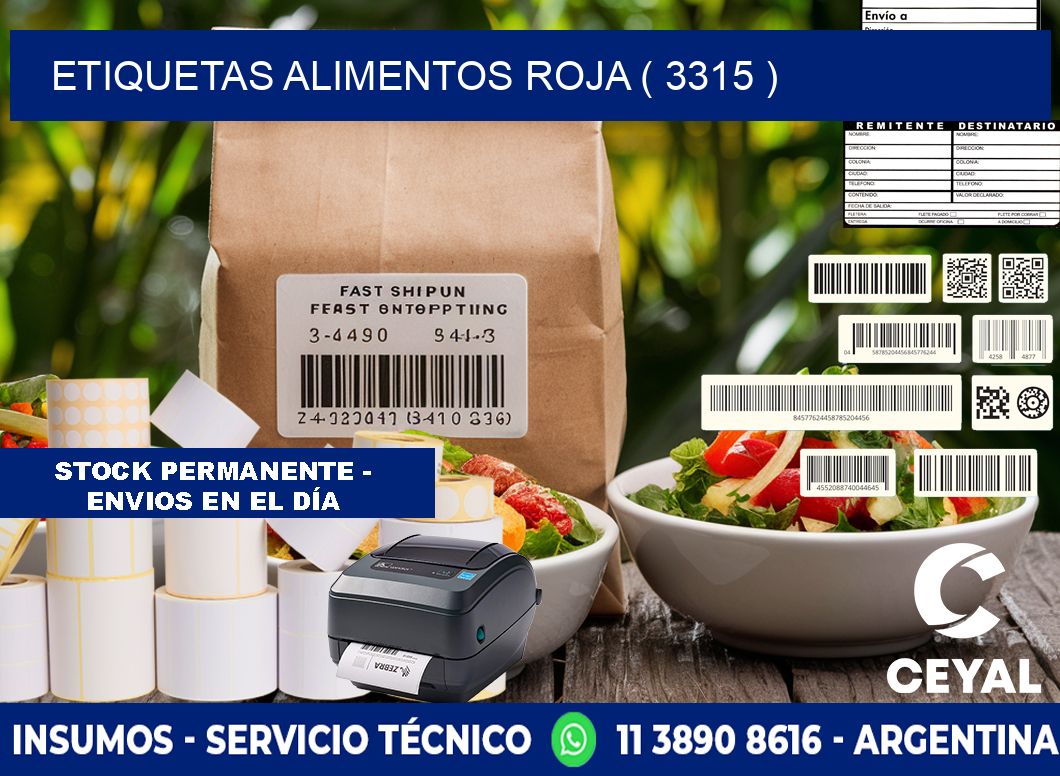 etiquetas alimentos roja ( 3315 )