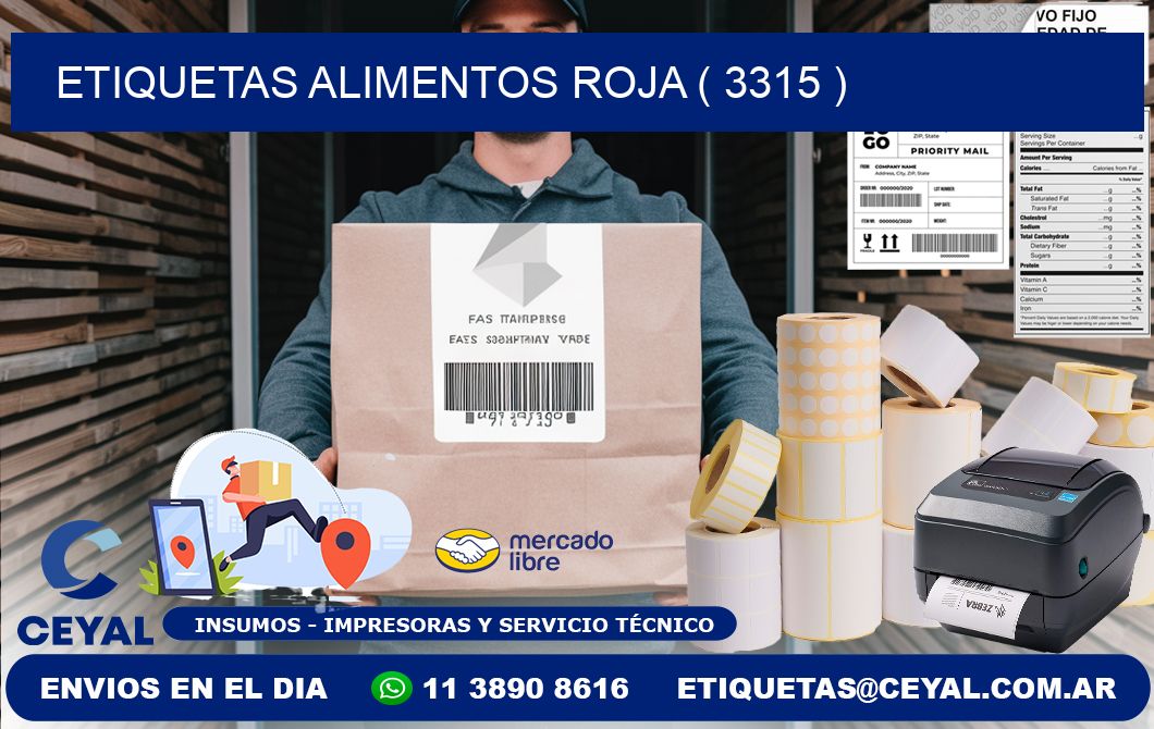 etiquetas alimentos roja ( 3315 )