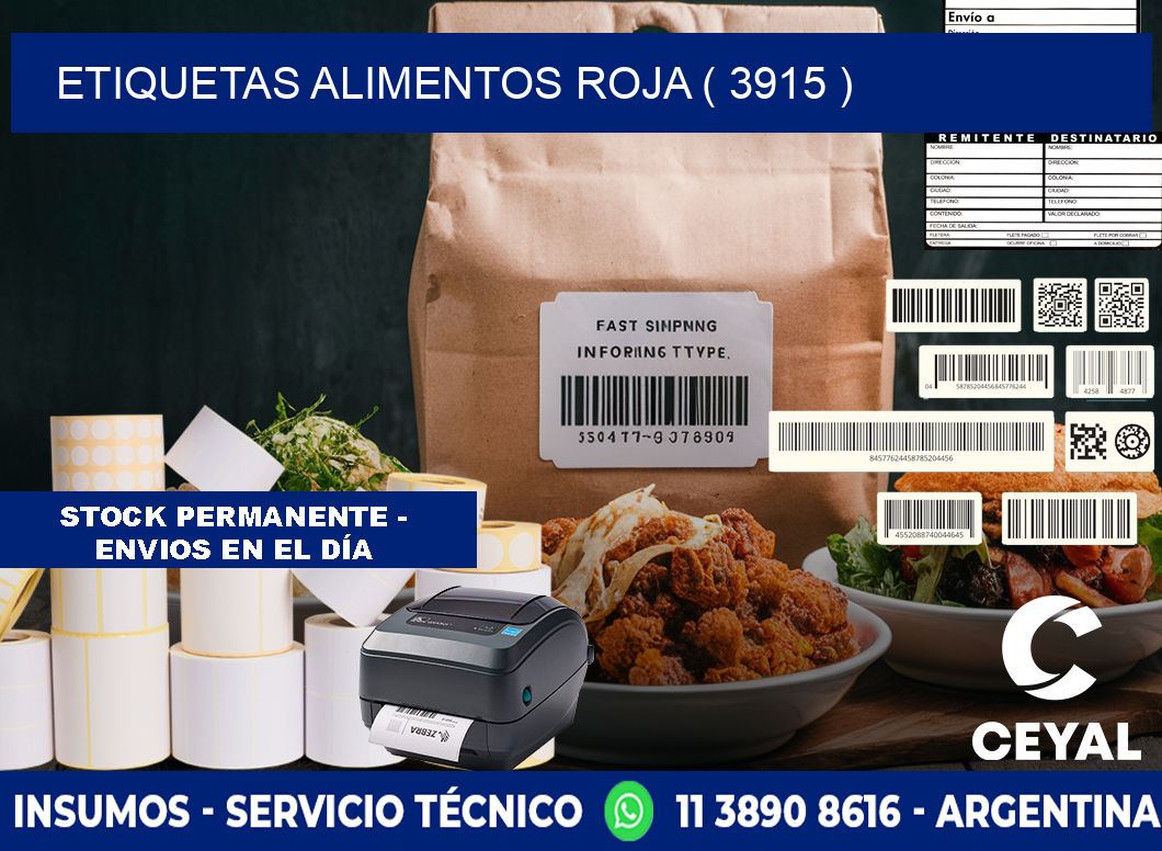 etiquetas alimentos roja ( 3915 )