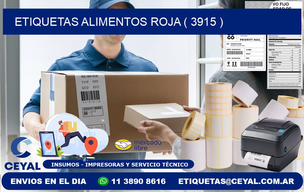 etiquetas alimentos roja ( 3915 )