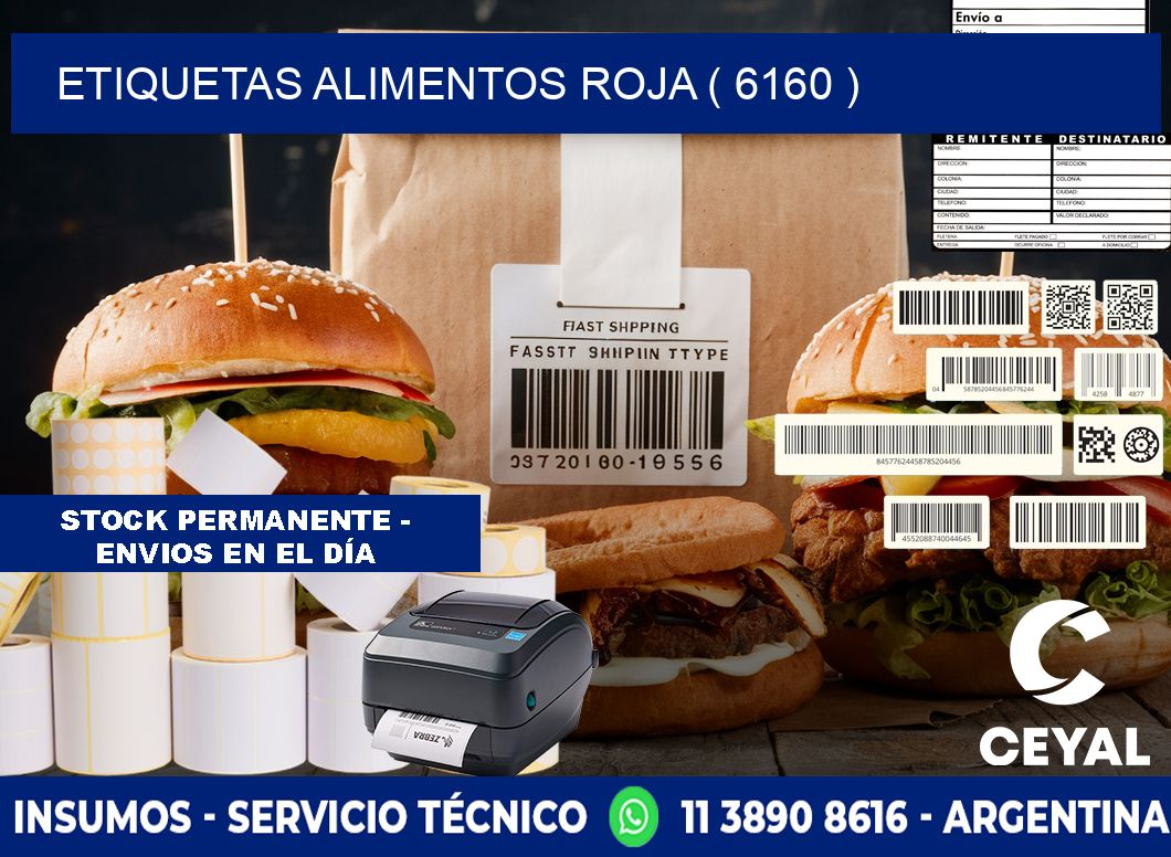 etiquetas alimentos roja ( 6160 )