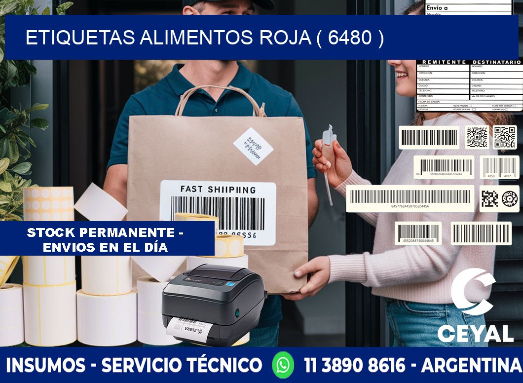 etiquetas alimentos roja ( 6480 )