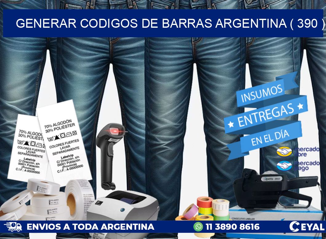 generar codigos de barras argentina ( 390 )