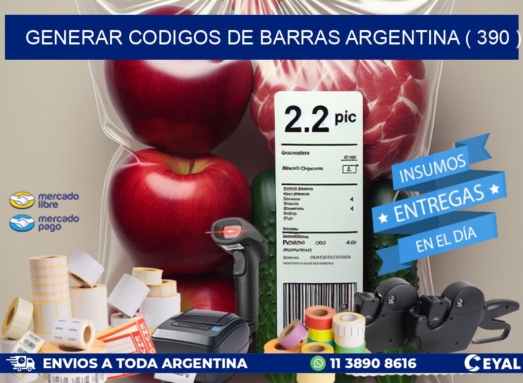 generar codigos de barras argentina ( 390 )