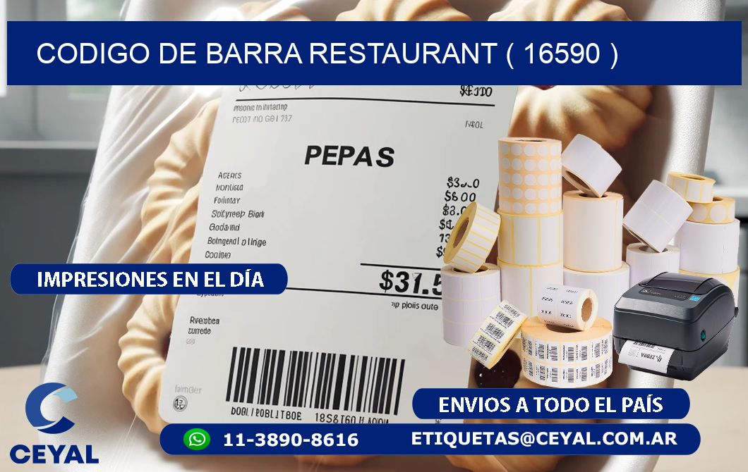 CODIGO DE BARRA RESTAURANT ( 16590 )