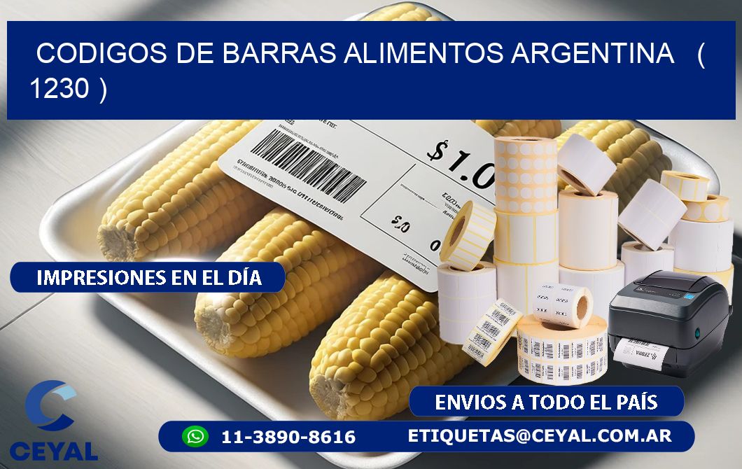 CODIGOS DE BARRAS ALIMENTOS ARGENTINA   ( 1230 )