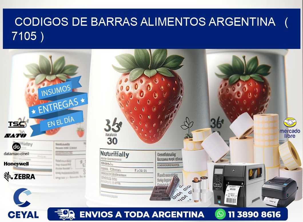 CODIGOS DE BARRAS ALIMENTOS ARGENTINA   ( 7105 )