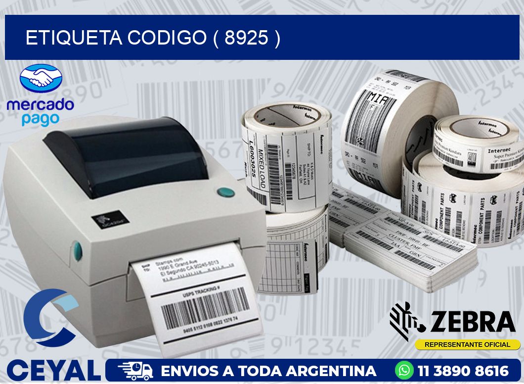 ETIQUETA CODIGO ( 8925 )