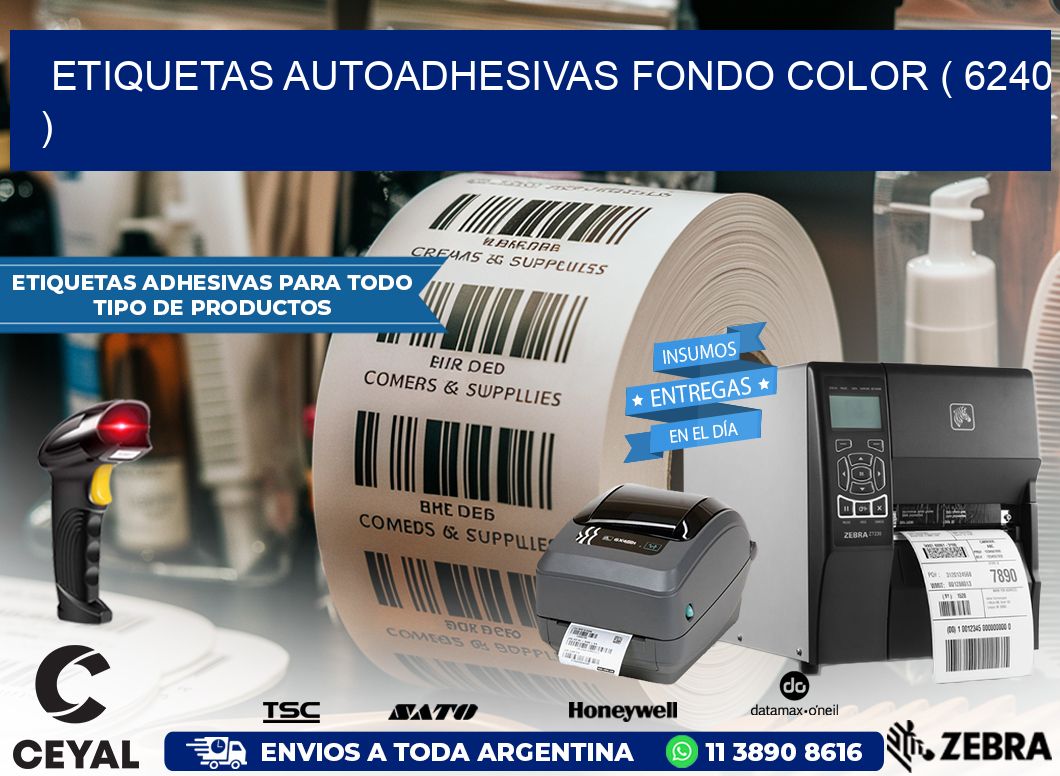 ETIQUETAS AUTOADHESIVAS FONDO COLOR ( 6240 )