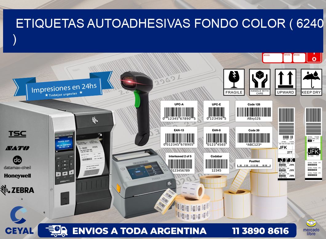 ETIQUETAS AUTOADHESIVAS FONDO COLOR ( 6240 )