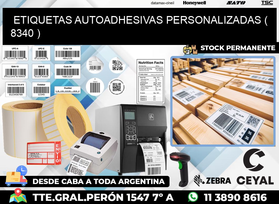 ETIQUETAS AUTOADHESIVAS PERSONALIZADAS ( 8340 )