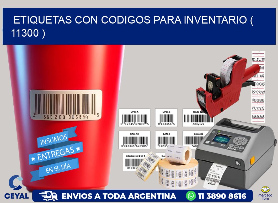 ETIQUETAS CON CODIGOS PARA INVENTARIO ( 11300 )