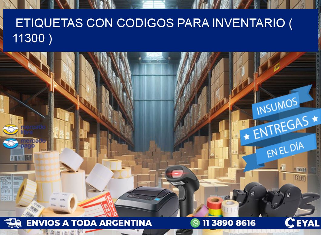 ETIQUETAS CON CODIGOS PARA INVENTARIO ( 11300 )