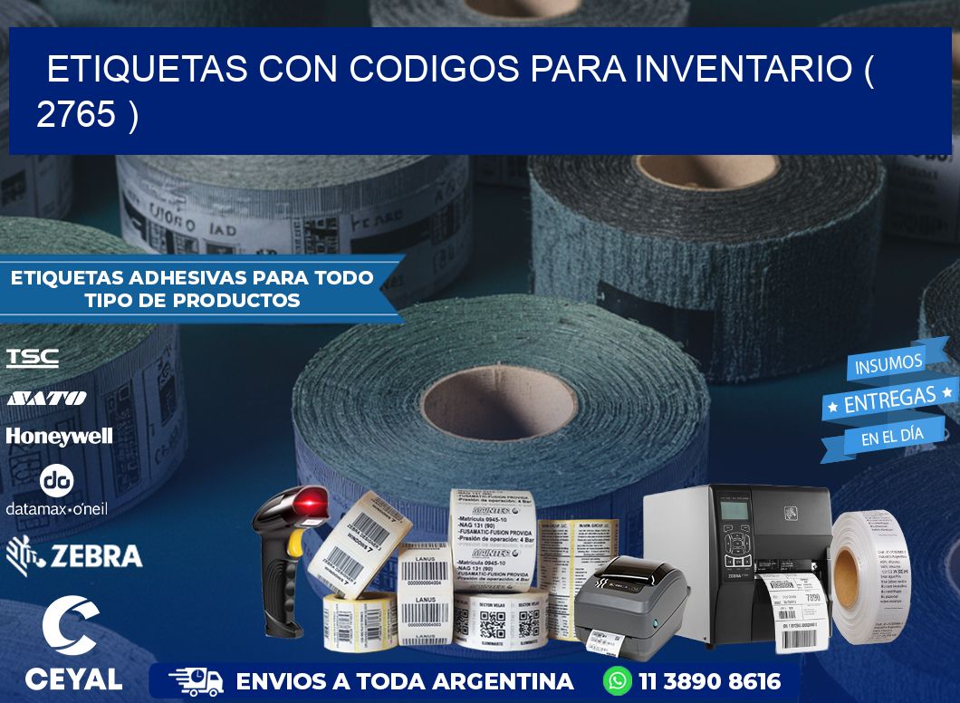 ETIQUETAS CON CODIGOS PARA INVENTARIO ( 2765 )