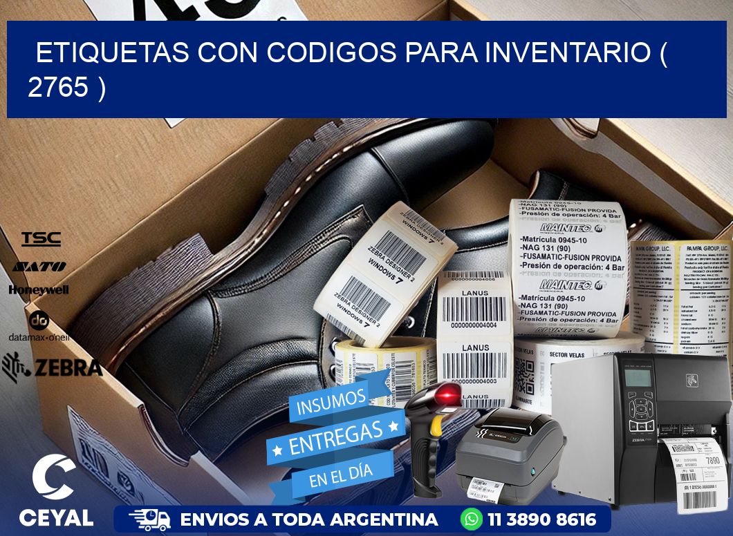 ETIQUETAS CON CODIGOS PARA INVENTARIO ( 2765 )