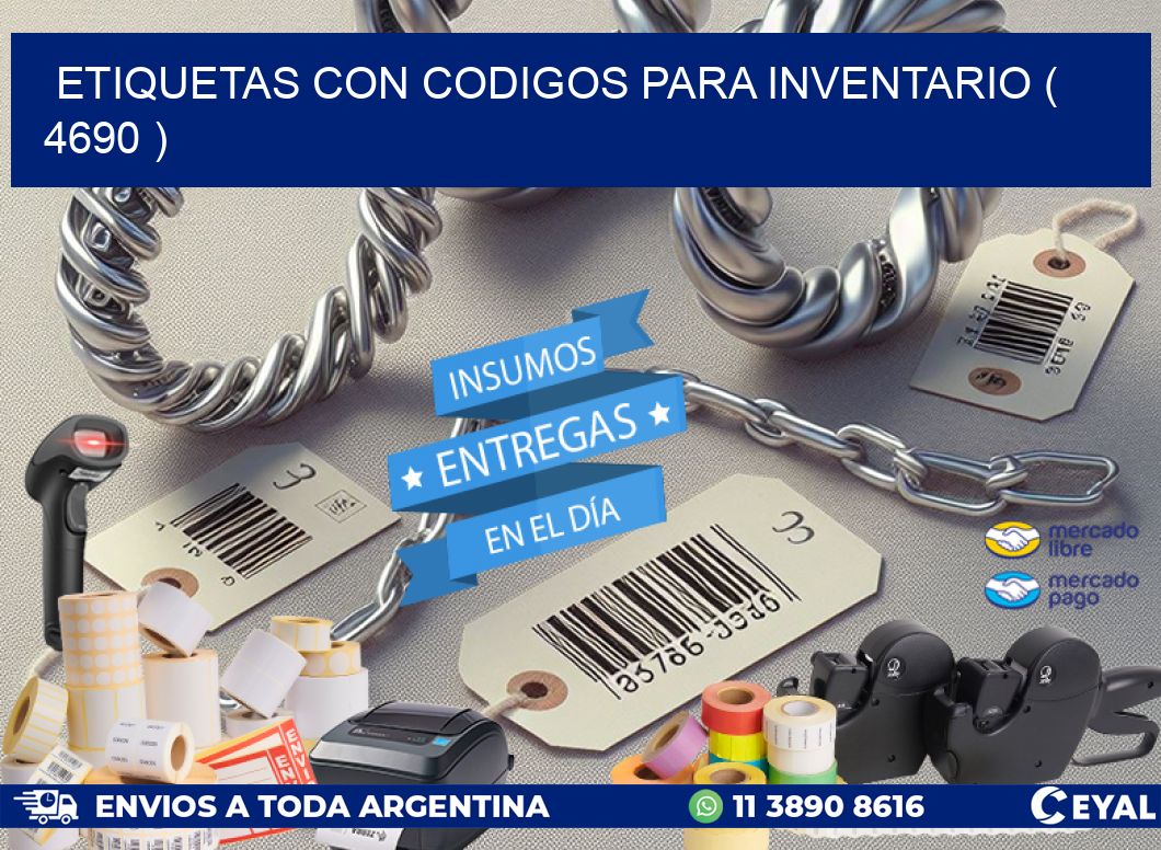 ETIQUETAS CON CODIGOS PARA INVENTARIO ( 4690 )