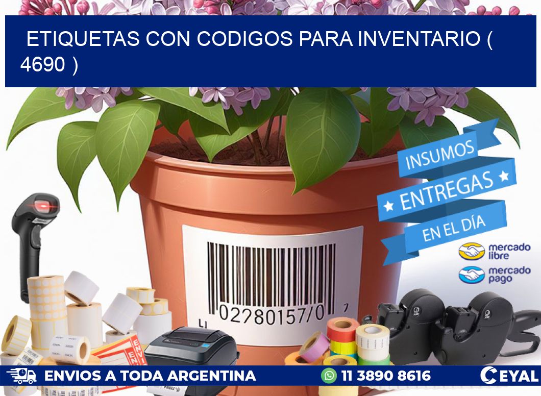 ETIQUETAS CON CODIGOS PARA INVENTARIO ( 4690 )