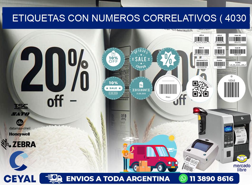 ETIQUETAS CON NUMEROS CORRELATIVOS ( 4030 )
