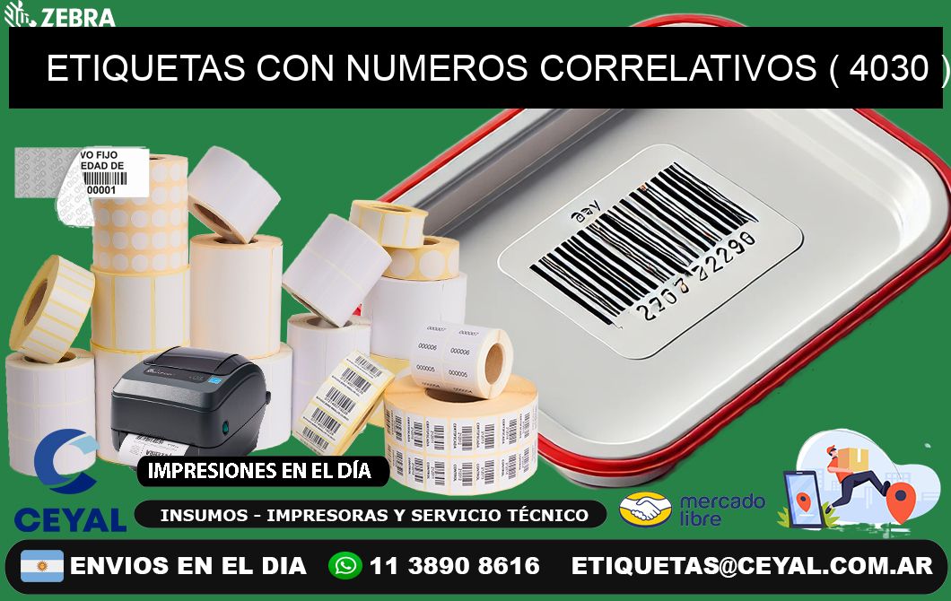 ETIQUETAS CON NUMEROS CORRELATIVOS ( 4030 )