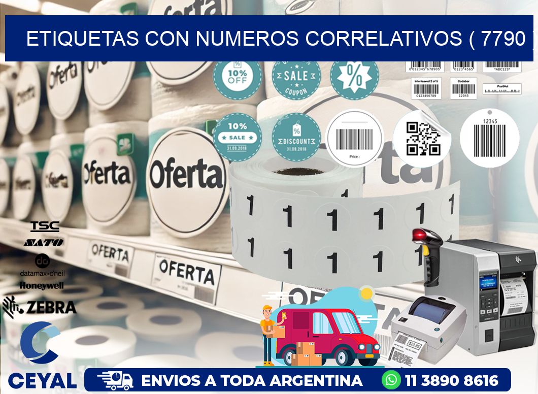ETIQUETAS CON NUMEROS CORRELATIVOS ( 7790 )