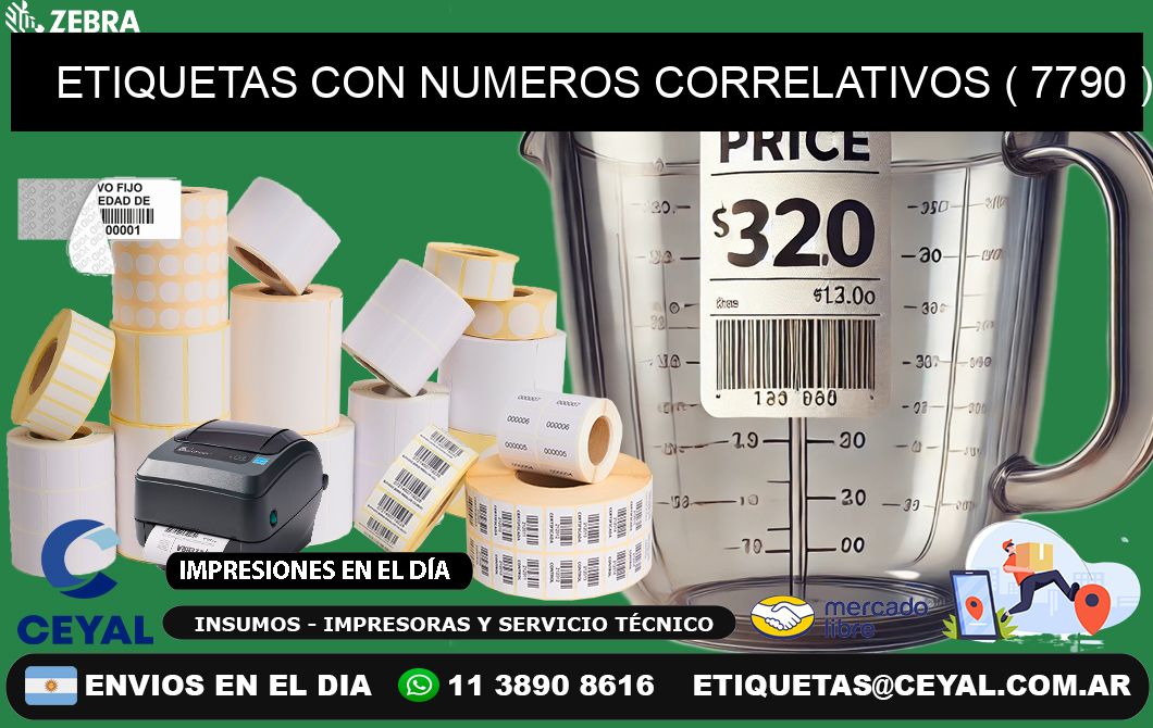 ETIQUETAS CON NUMEROS CORRELATIVOS ( 7790 )
