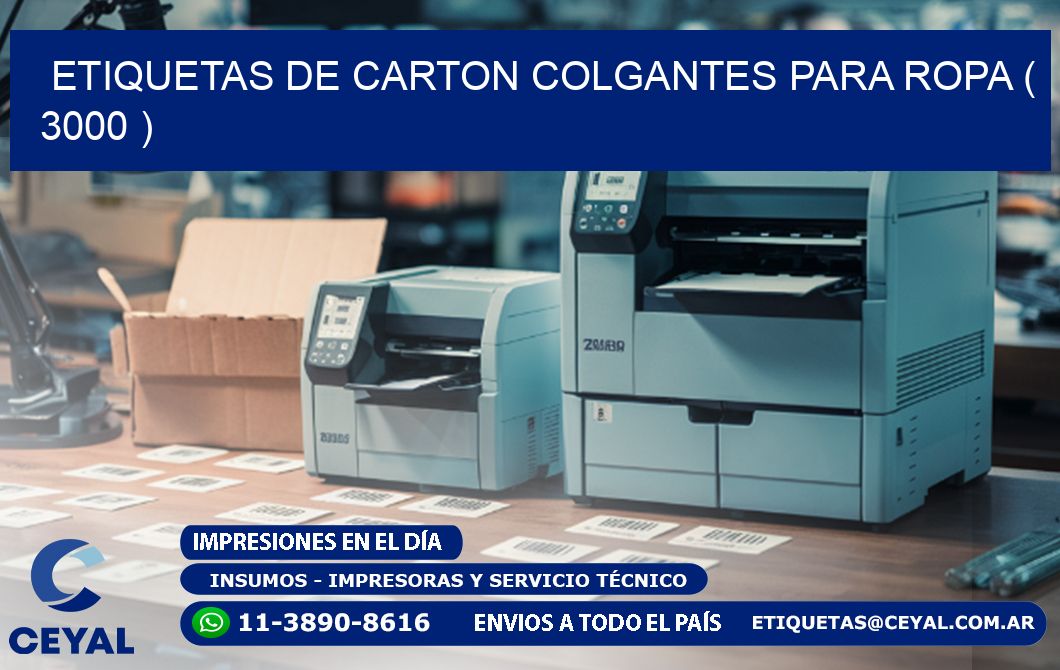 ETIQUETAS DE CARTON COLGANTES PARA ROPA ( 3000 )