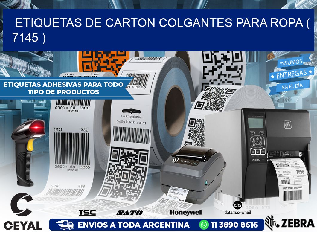 ETIQUETAS DE CARTON COLGANTES PARA ROPA ( 7145 )