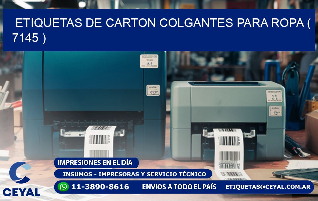 ETIQUETAS DE CARTON COLGANTES PARA ROPA ( 7145 )