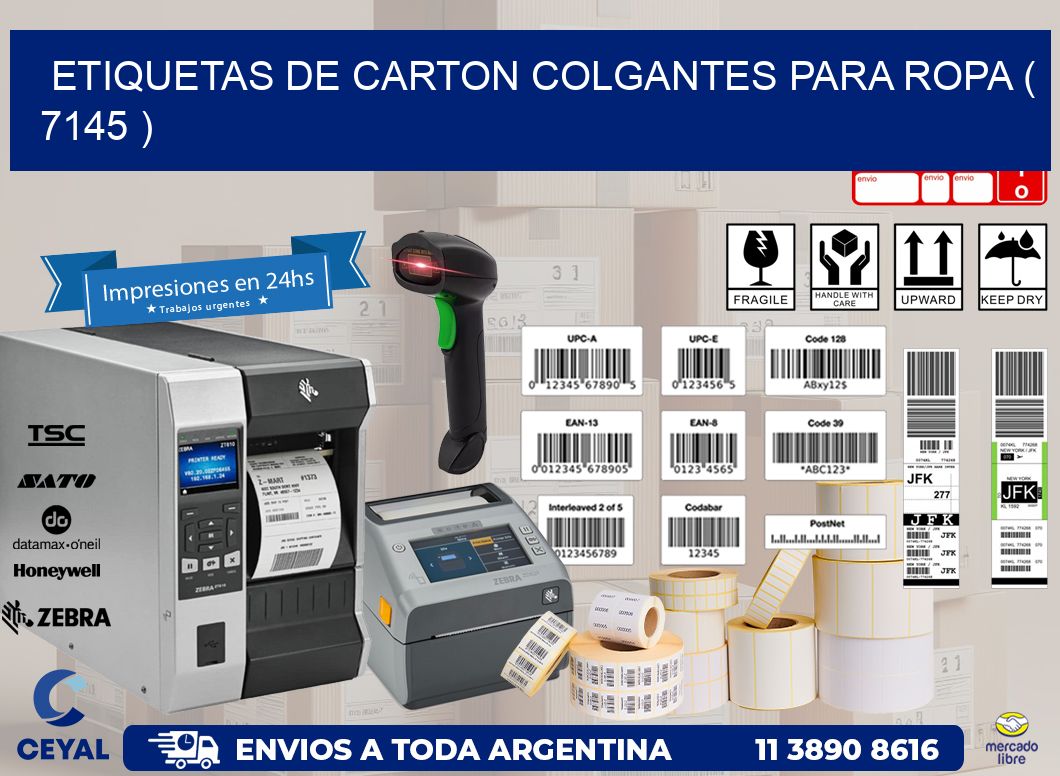 ETIQUETAS DE CARTON COLGANTES PARA ROPA ( 7145 )