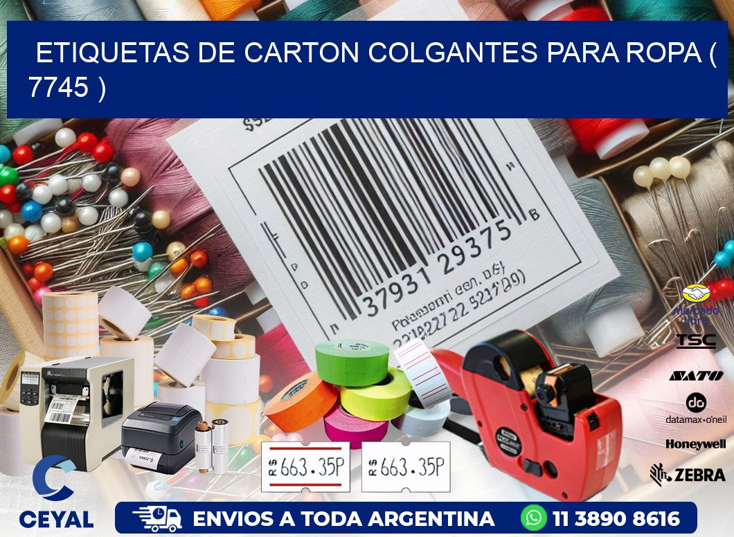 ETIQUETAS DE CARTON COLGANTES PARA ROPA ( 7745 )