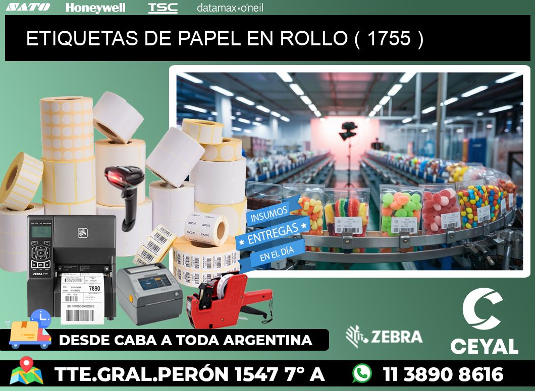 ETIQUETAS DE PAPEL EN ROLLO ( 1755 )