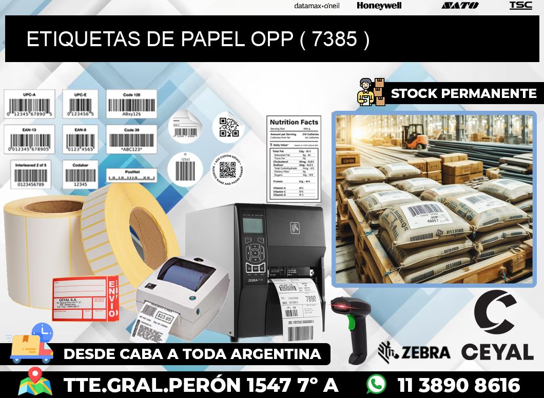 ETIQUETAS DE PAPEL OPP ( 7385 )