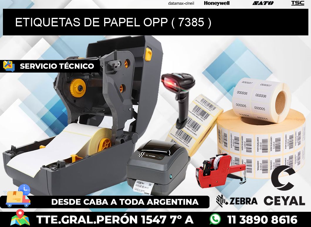 ETIQUETAS DE PAPEL OPP ( 7385 )