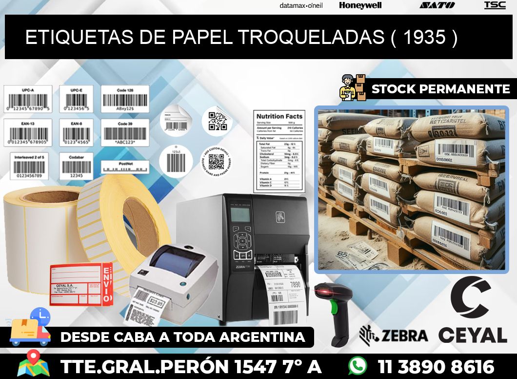 ETIQUETAS DE PAPEL TROQUELADAS ( 1935 )