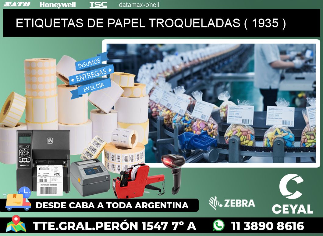 ETIQUETAS DE PAPEL TROQUELADAS ( 1935 )