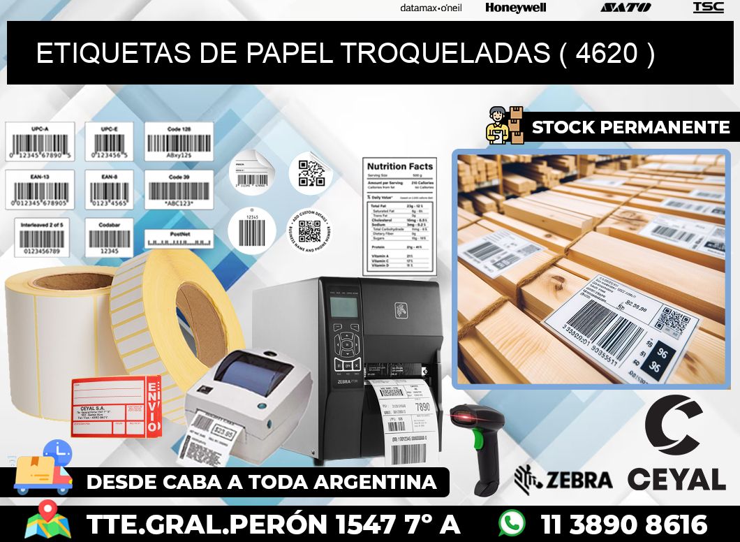 ETIQUETAS DE PAPEL TROQUELADAS ( 4620 )