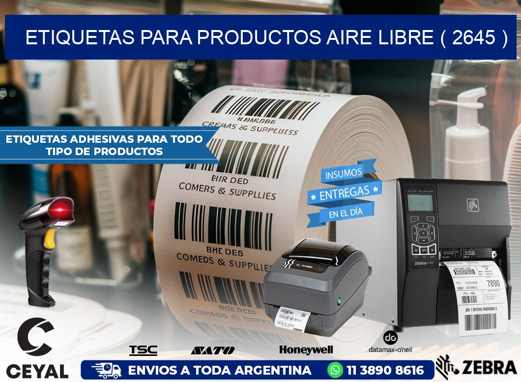 ETIQUETAS PARA PRODUCTOS AIRE LIBRE ( 2645 )