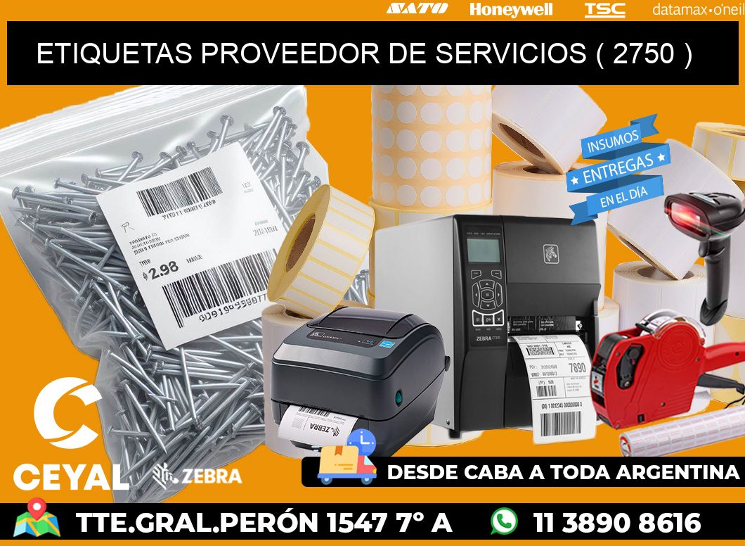 ETIQUETAS PROVEEDOR DE SERVICIOS ( 2750 )