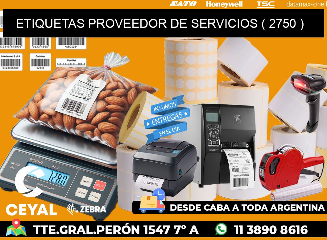 ETIQUETAS PROVEEDOR DE SERVICIOS ( 2750 )