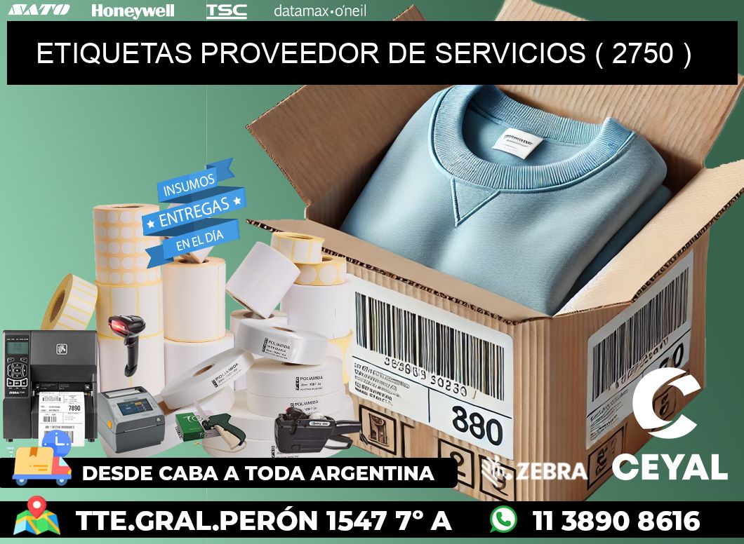 ETIQUETAS PROVEEDOR DE SERVICIOS ( 2750 )