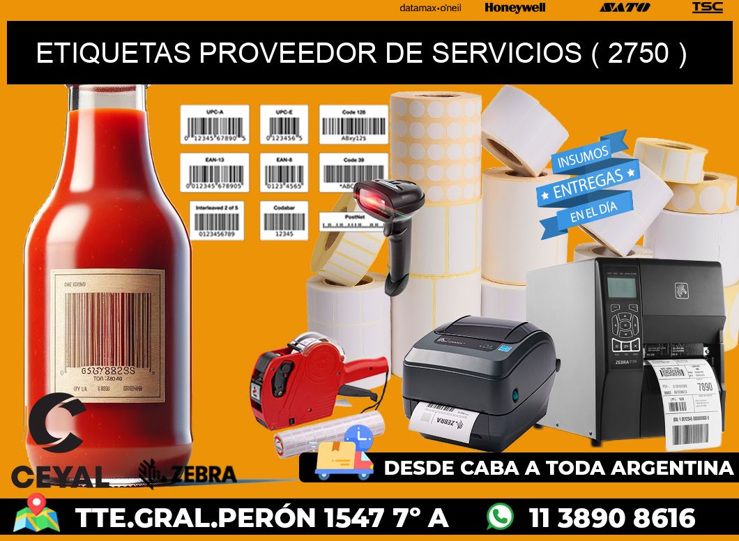 ETIQUETAS PROVEEDOR DE SERVICIOS ( 2750 )