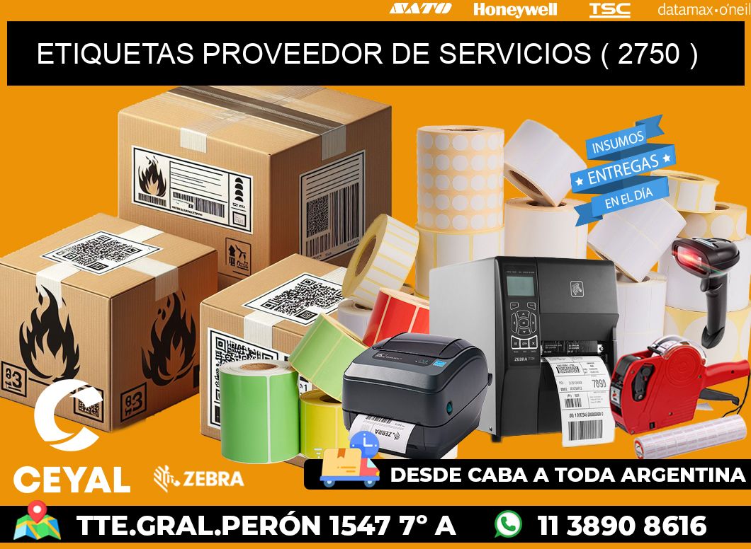 ETIQUETAS PROVEEDOR DE SERVICIOS ( 2750 )