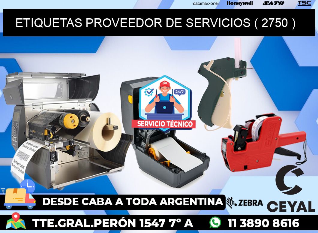 ETIQUETAS PROVEEDOR DE SERVICIOS ( 2750 )