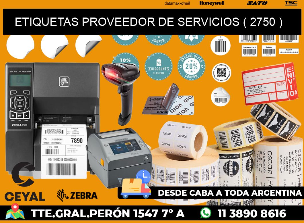 ETIQUETAS PROVEEDOR DE SERVICIOS ( 2750 )