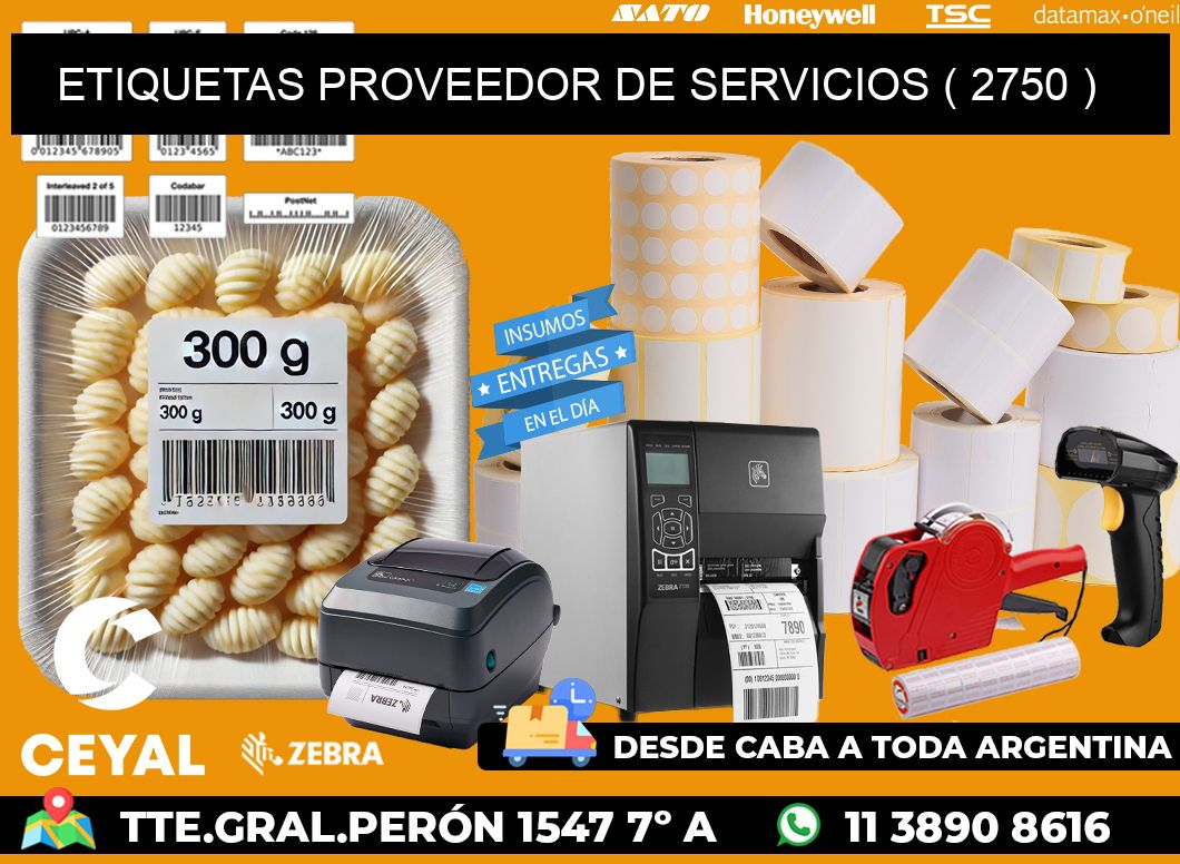 ETIQUETAS PROVEEDOR DE SERVICIOS ( 2750 )