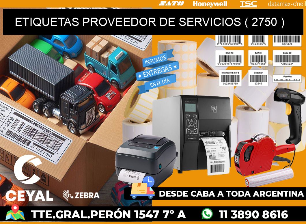 ETIQUETAS PROVEEDOR DE SERVICIOS ( 2750 )