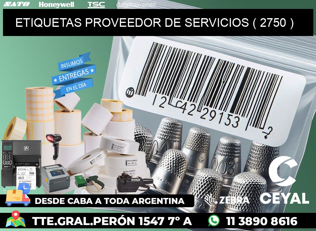 ETIQUETAS PROVEEDOR DE SERVICIOS ( 2750 )